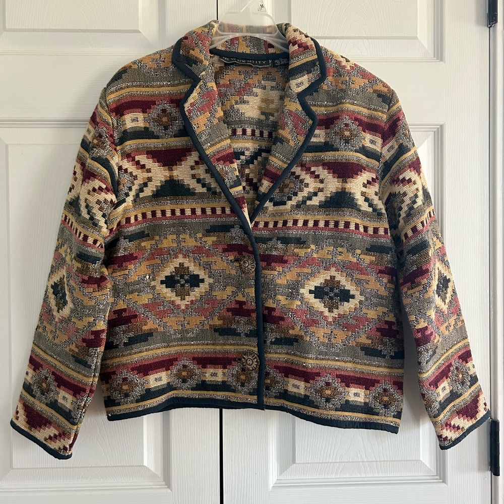Vintage 90s New Identity Jacket Hand Embroidered
